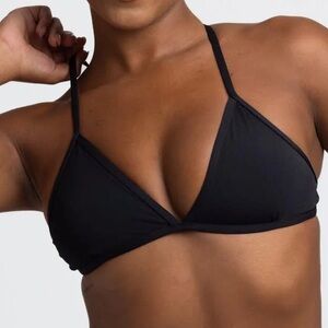 JOLYN Clothing Triangle Bikini Top in Black Size Small Beach Water Sports Active